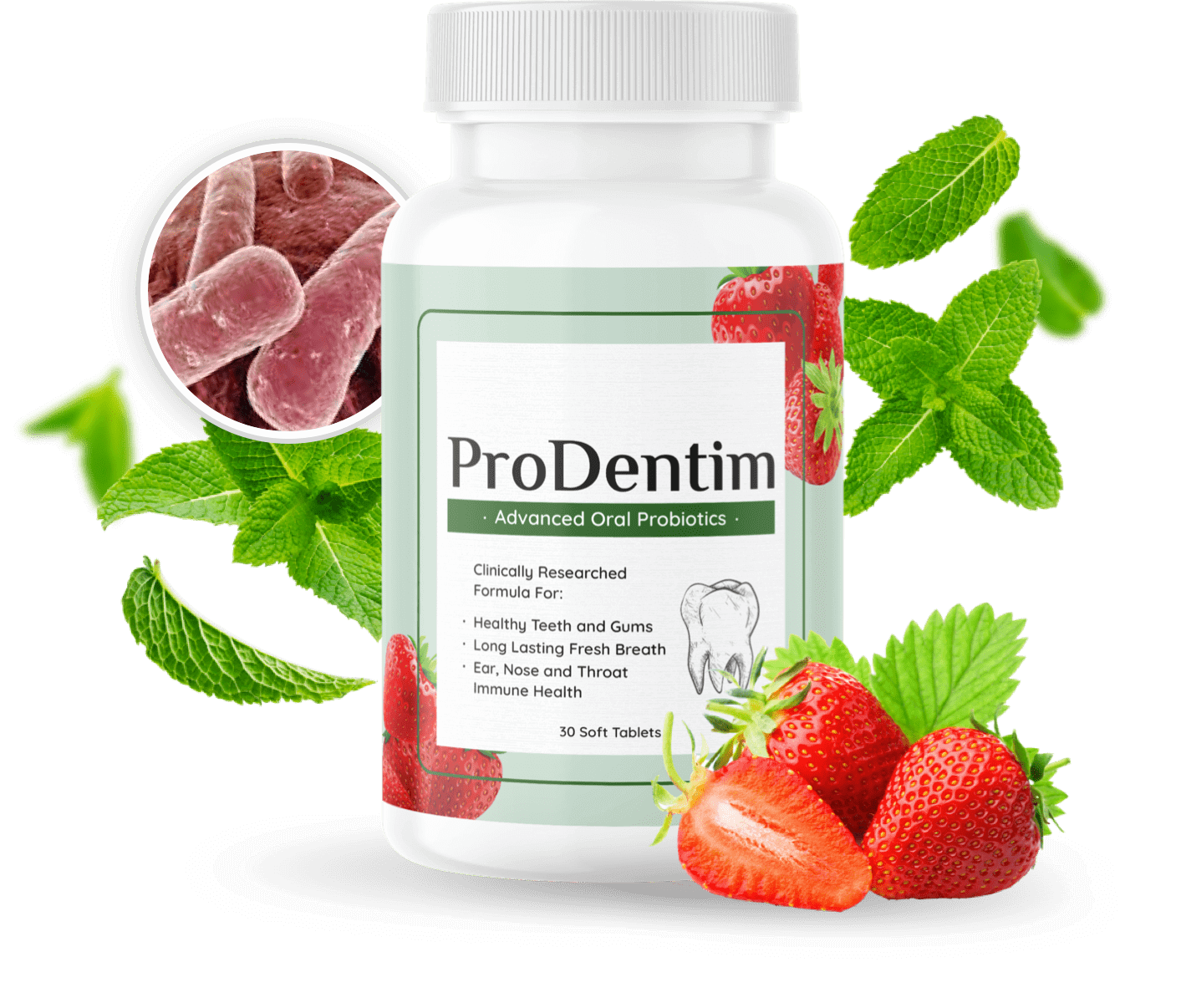ProDentim bottle - Advanced Oral Probiotics, 30 soft tablets